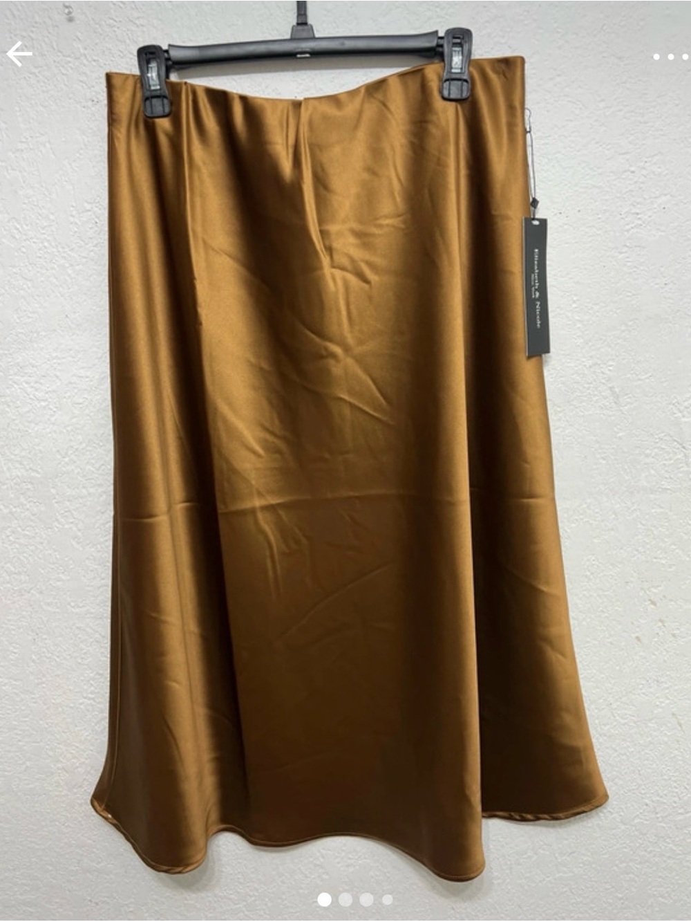 Satin A-Line Skirt in Warm Brown by Unknown Brand
